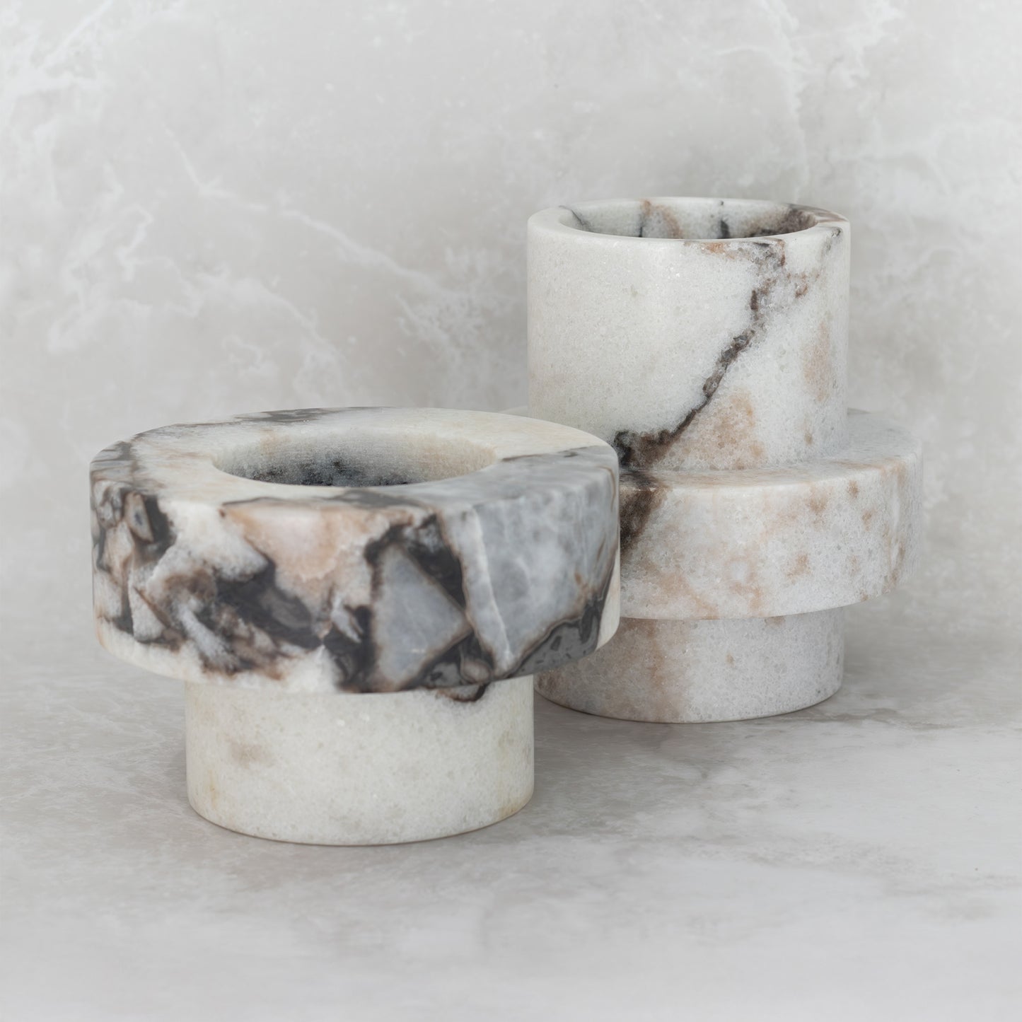 Candle Holder-Small Calacutta Blue