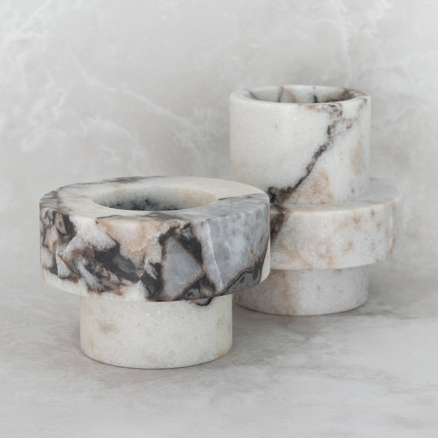 Candle Holder-Large Calacutta Blue