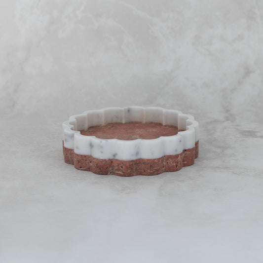 Stack Tray-Red Travertine/Carrara