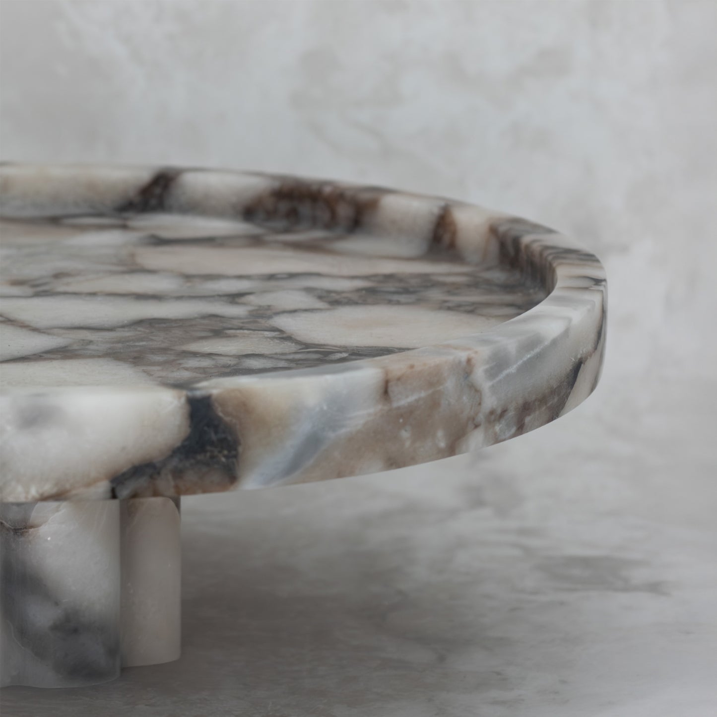Fluted Stand Tray-Calacutta Blue